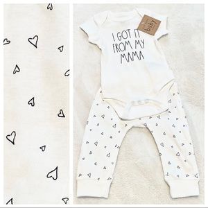 🆕Rae Dunn 2pc I GOT IT FROM MY MOMMA Baby Onesie Set